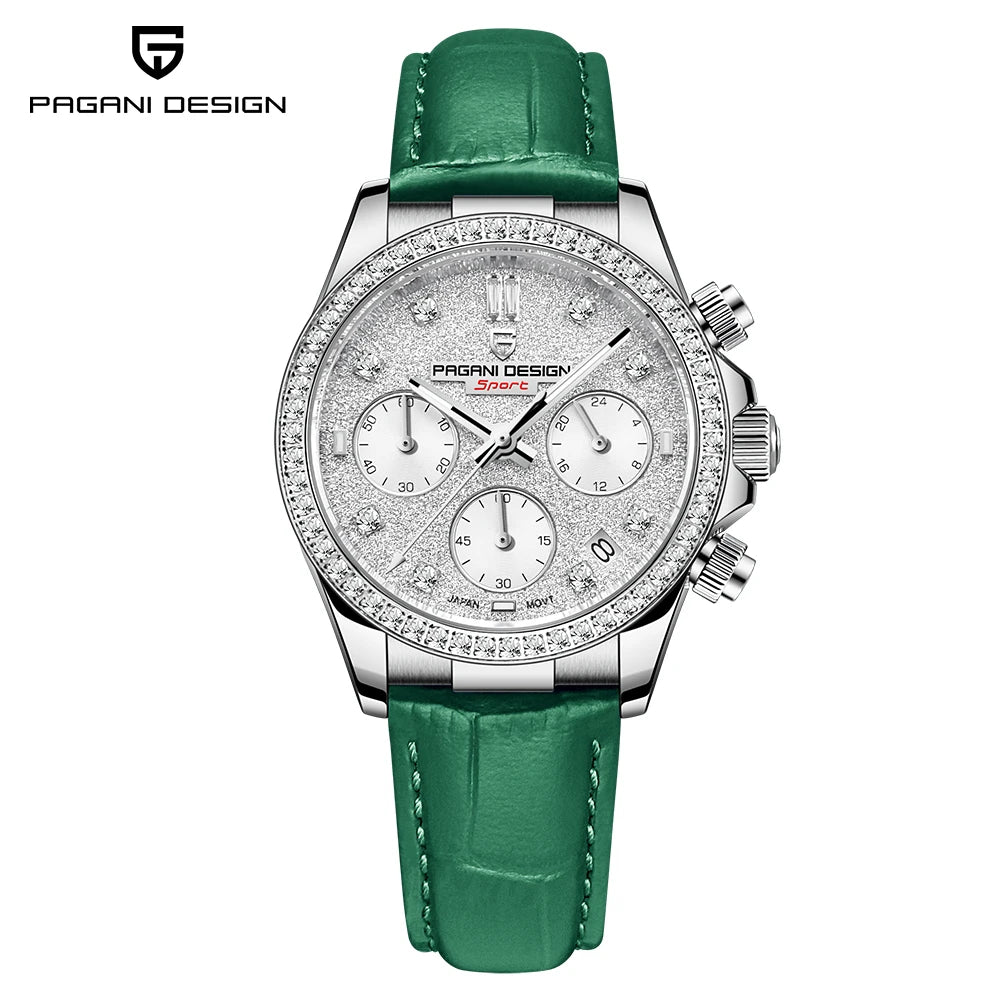 montre féminine premium cuir vert