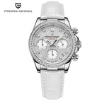 montre femme bracelet cuir blanc