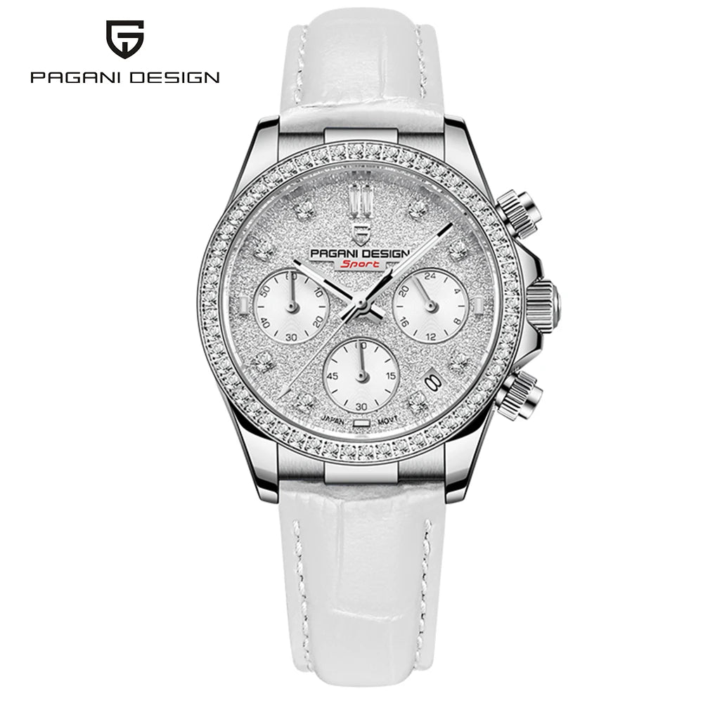 montre femme bracelet cuir blanc