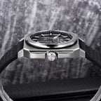 Montre squelette premium avec bracelet cuir haut de gamme