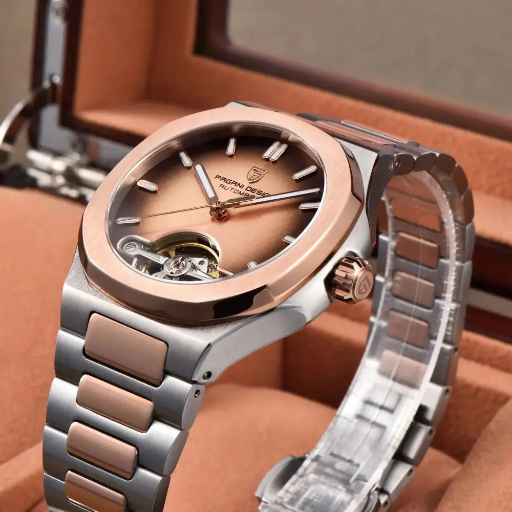 Montre homme premium avec aiguilles lumineuses haute visibilité