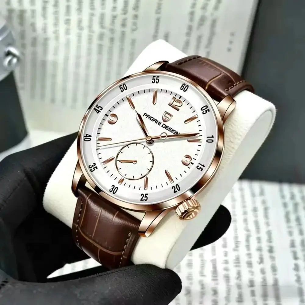 Montre automatique avec boîtier rond en acier inoxydable