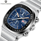 Montre homme PAGANI DESIGN PD1819 chronographe à quartz avec bracelet en acier inoxydable et affichage lumineux.