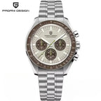 Montre chronographe quartz premium avec résistance aux chocs, verre saphir et cadran sportif moderne.