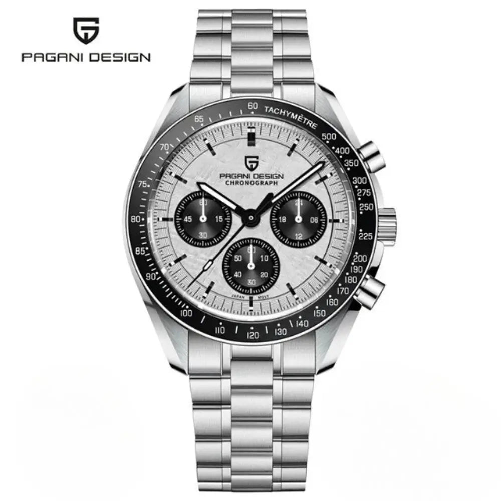 Montre sportive PAGANI DESIGN avec fonction chronomètre professionnelle et verre saphir anti-rayures.