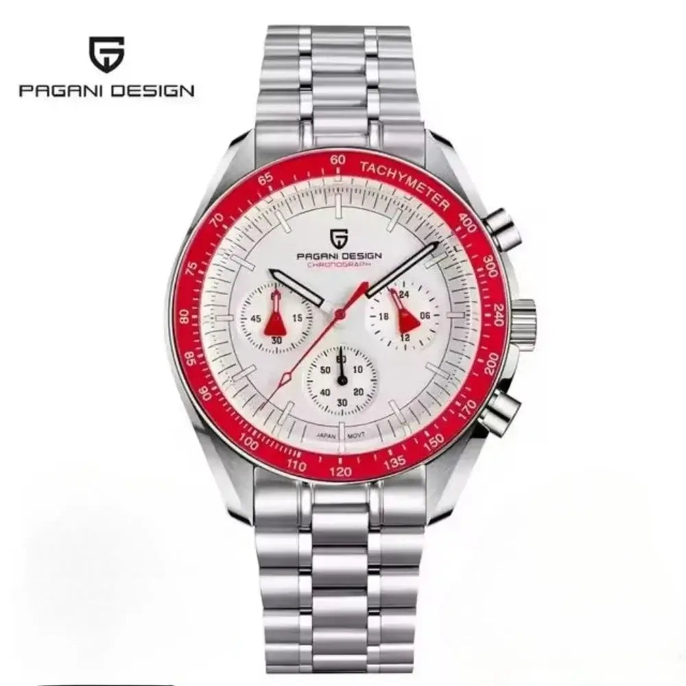 Montre Lunar Velocity Prestige PD-1701 avec cadran sans chiffres et mouvement Seiko VK63 haute précision.