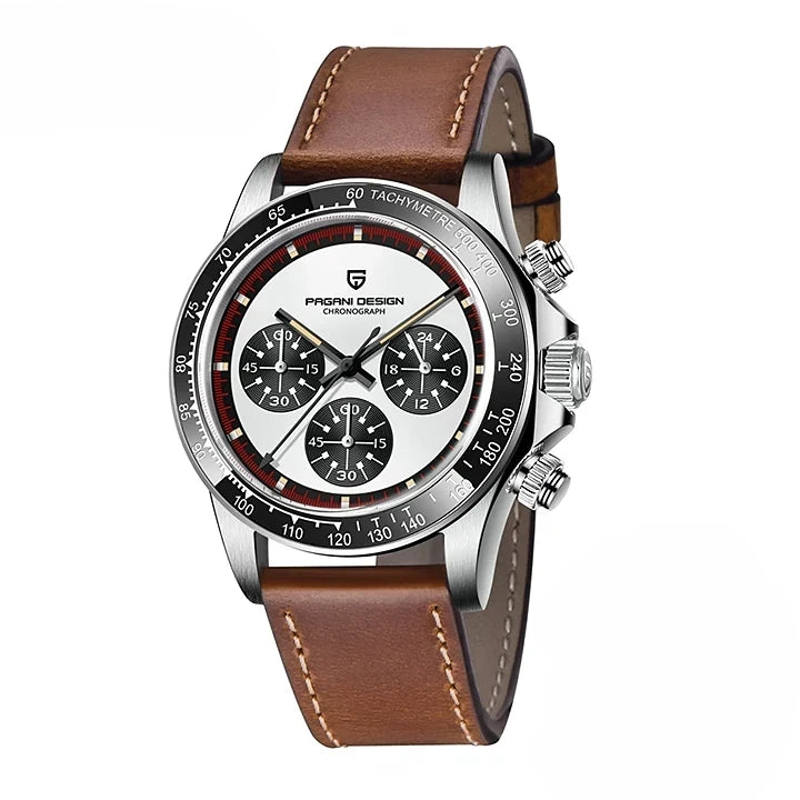 Montre chronographe quartz acier inoxydable premium