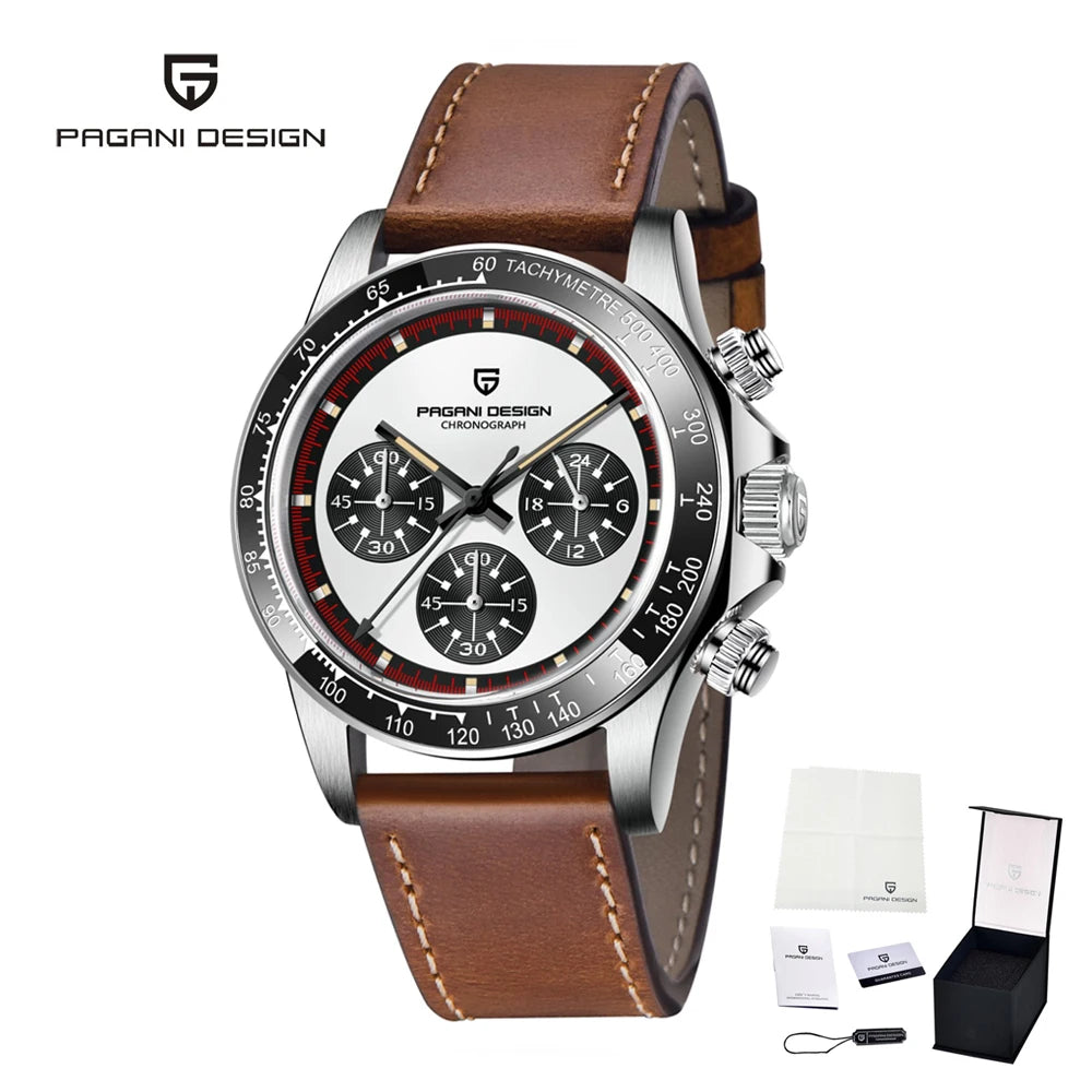 Chronographe homme étanche 100 mètres avec mouvement quartz haute précision et style élégant pour le quotidien.