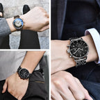 Montre Quartz homme avec chronographe et date automatique intégrée