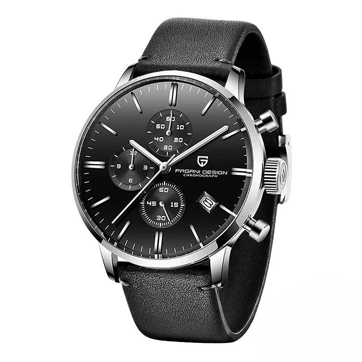 Montre homme avec chronographe multifonction et bracelet en acier inoxydable