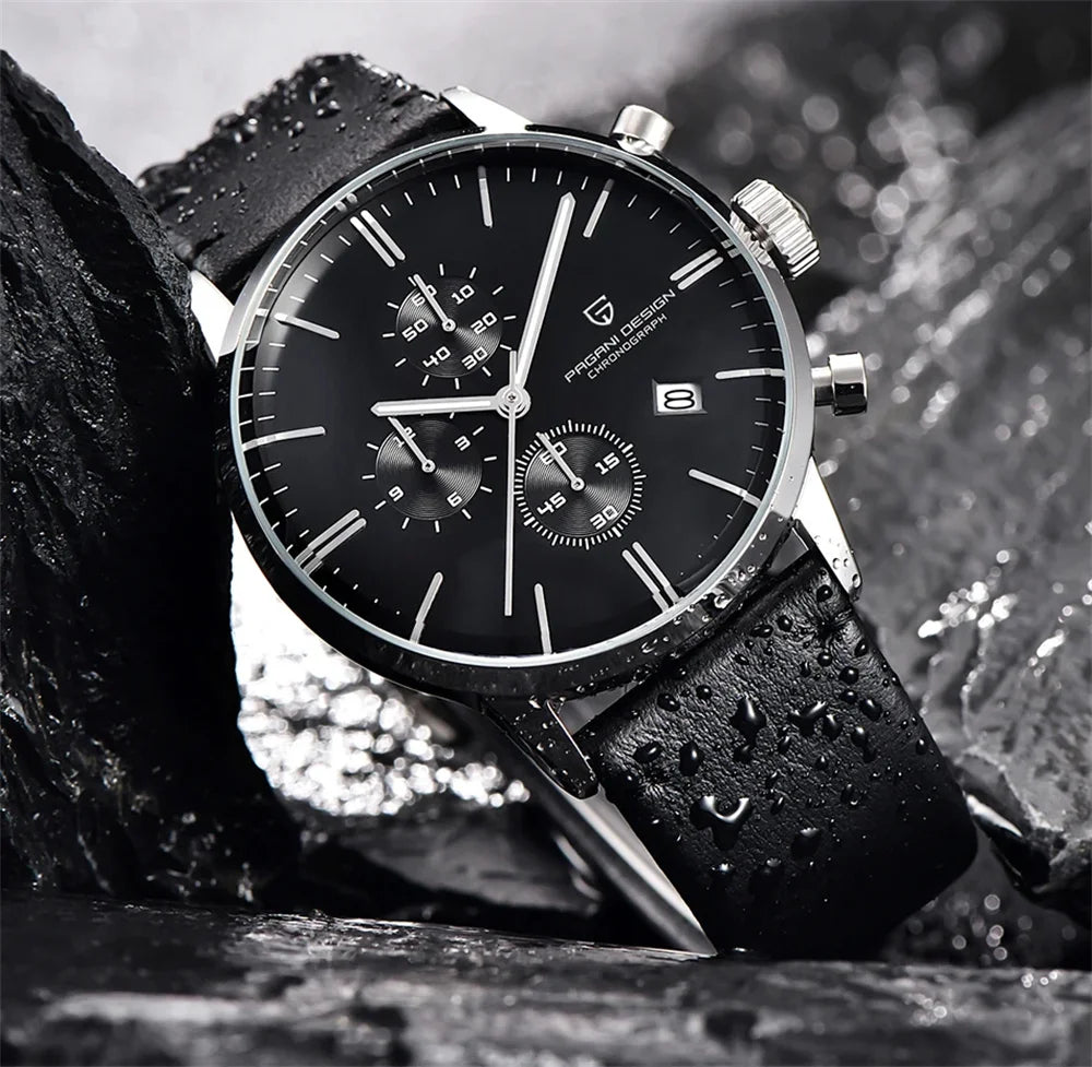 Montre homme élégante avec affichage analogique digital et chronographe