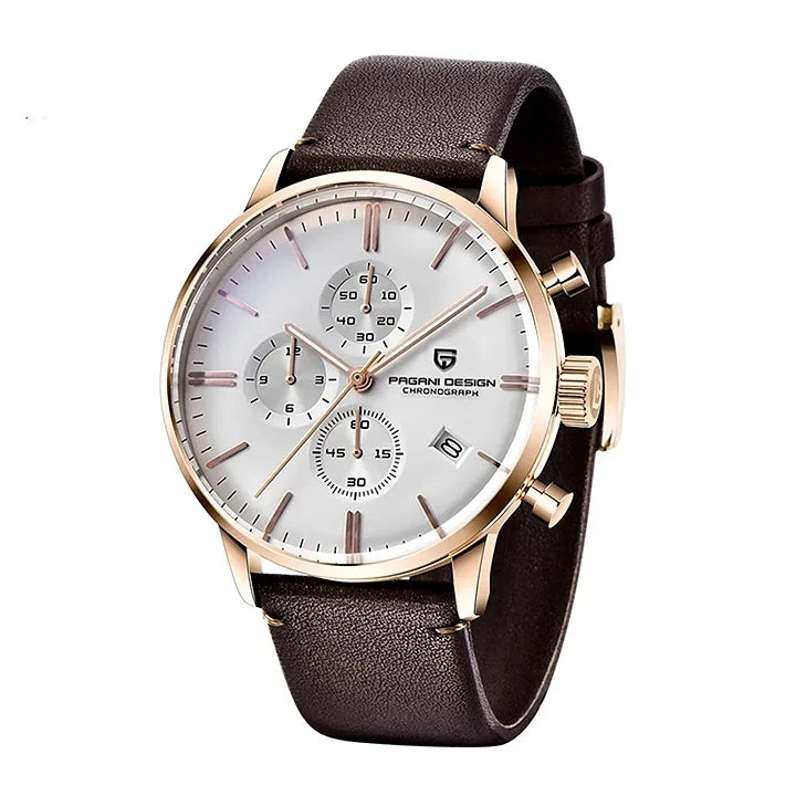 Montre homme en acier inoxydable avec verre Hardlex résistant aux rayures