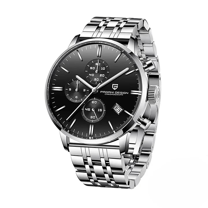 Montre Chronographe Prestige Héritage Signature avec bracelet en acier inoxydable premium