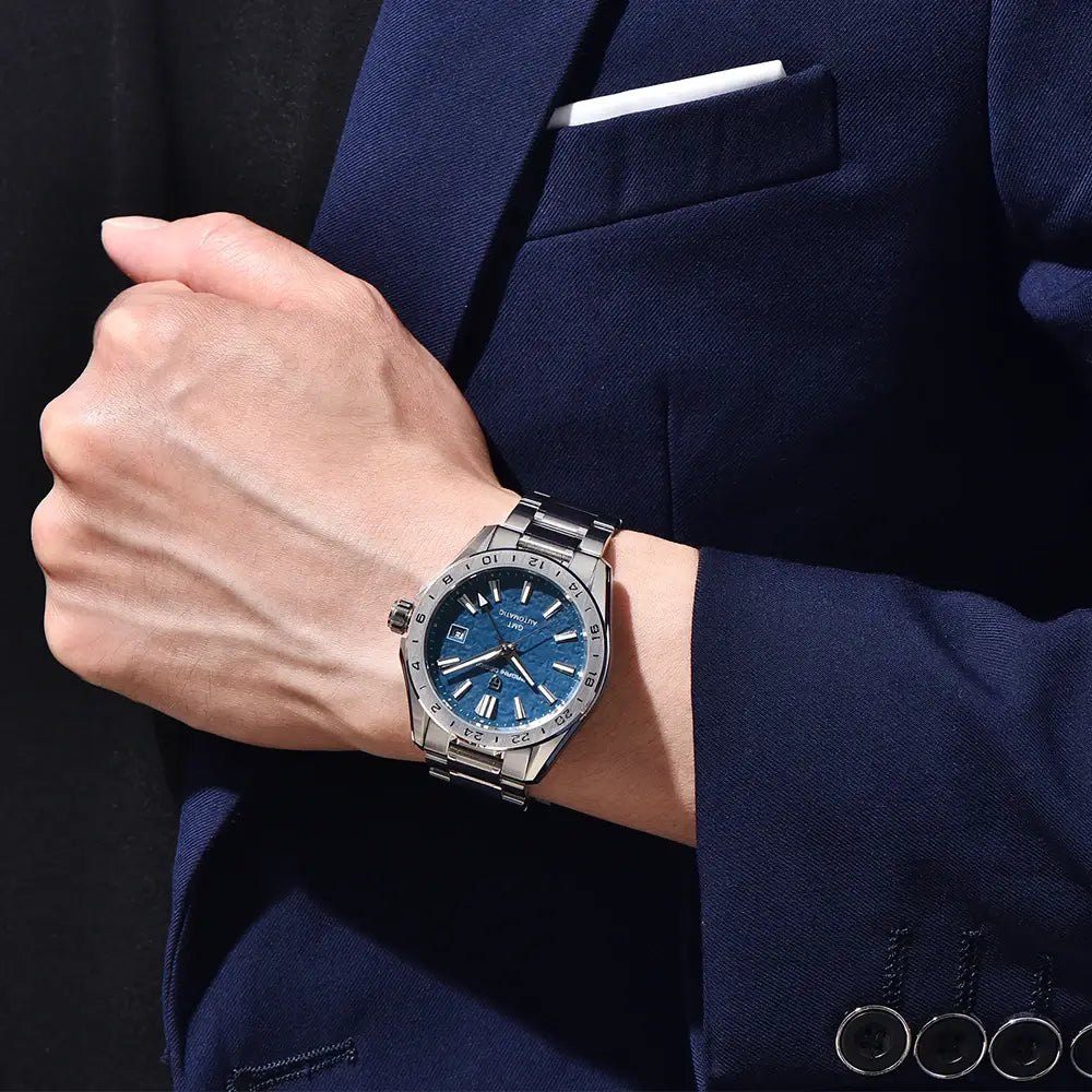 montre gmt acier inoxydable
