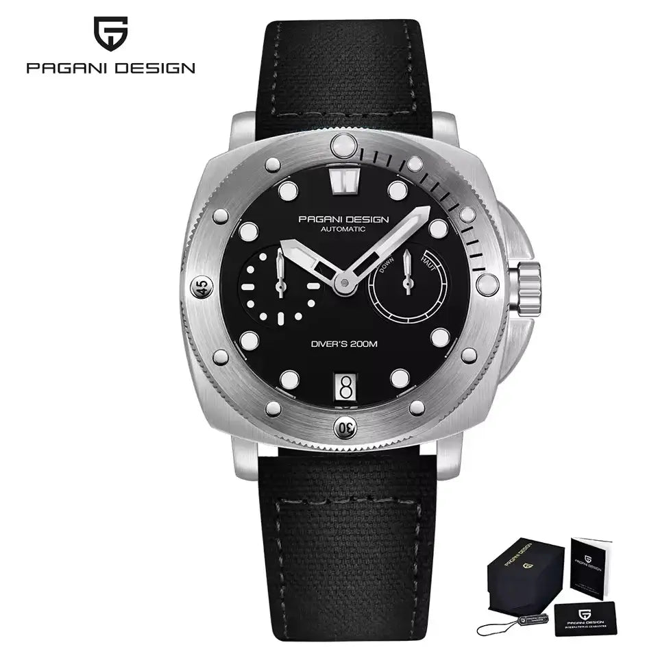 Montre de luxe mécanique avec bracelet nylon premium et design sportif élégant