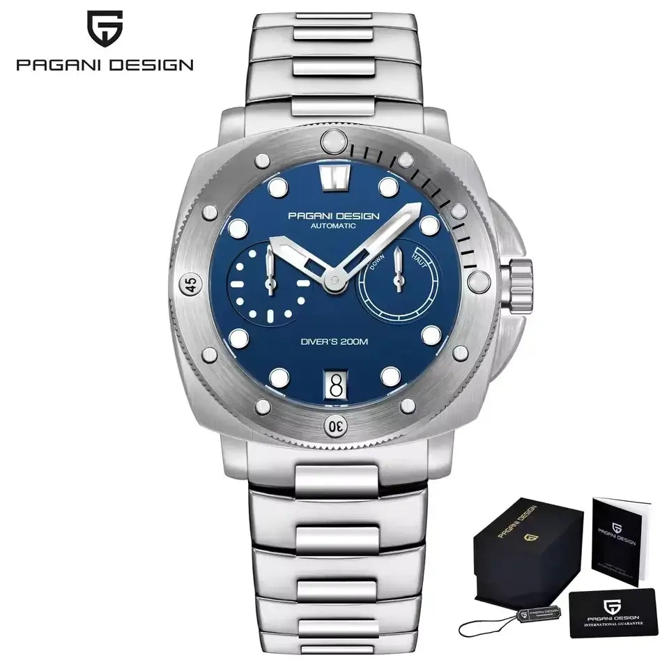 Montre automatique premium avec acier inoxydable 316L et verre saphir