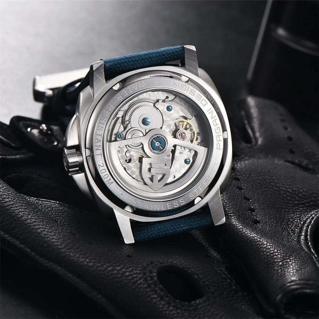 Montre automatique résistante aux chocs avec finition acier inoxydable