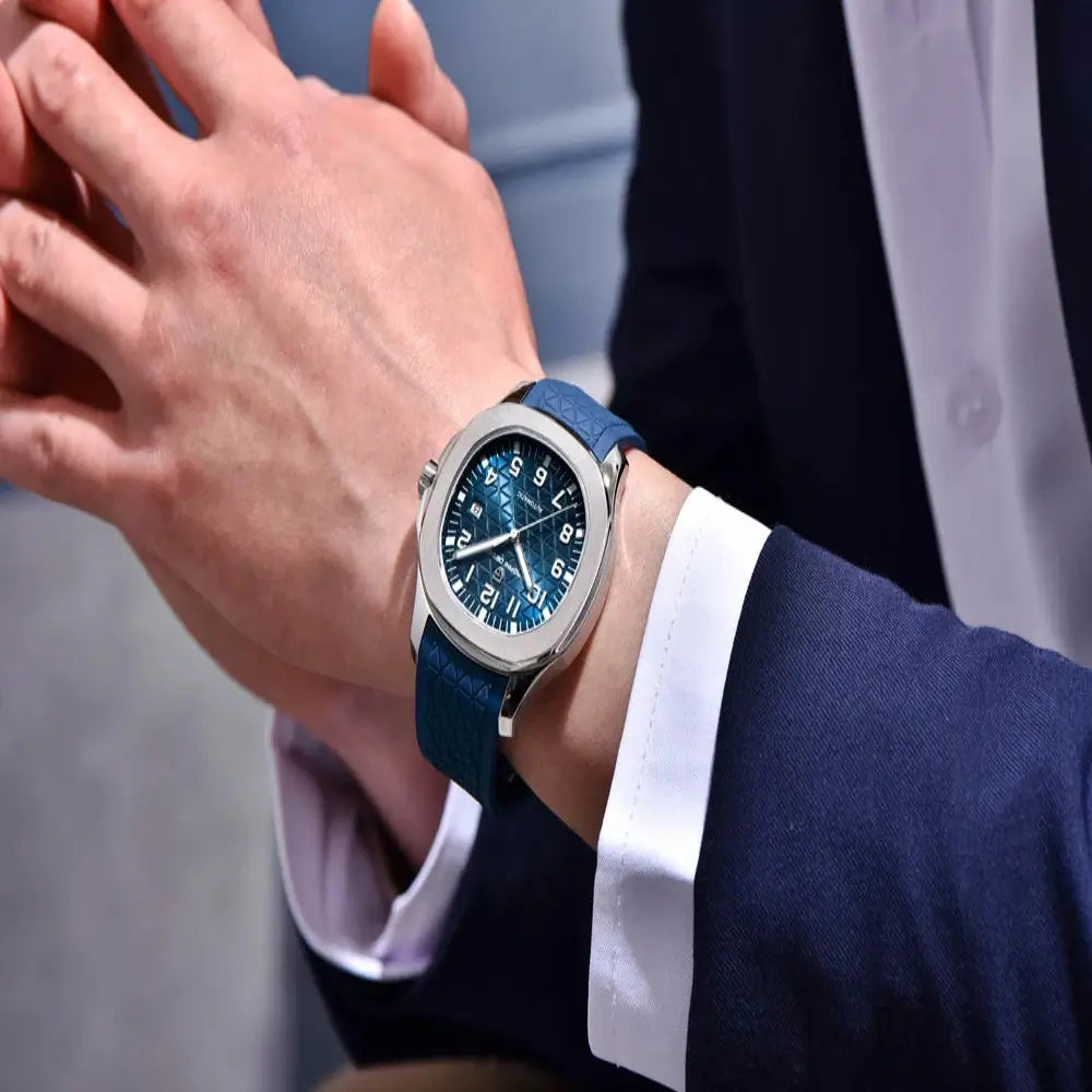 Montre automatique Ocean Master avec bracelet en caoutchouc premium