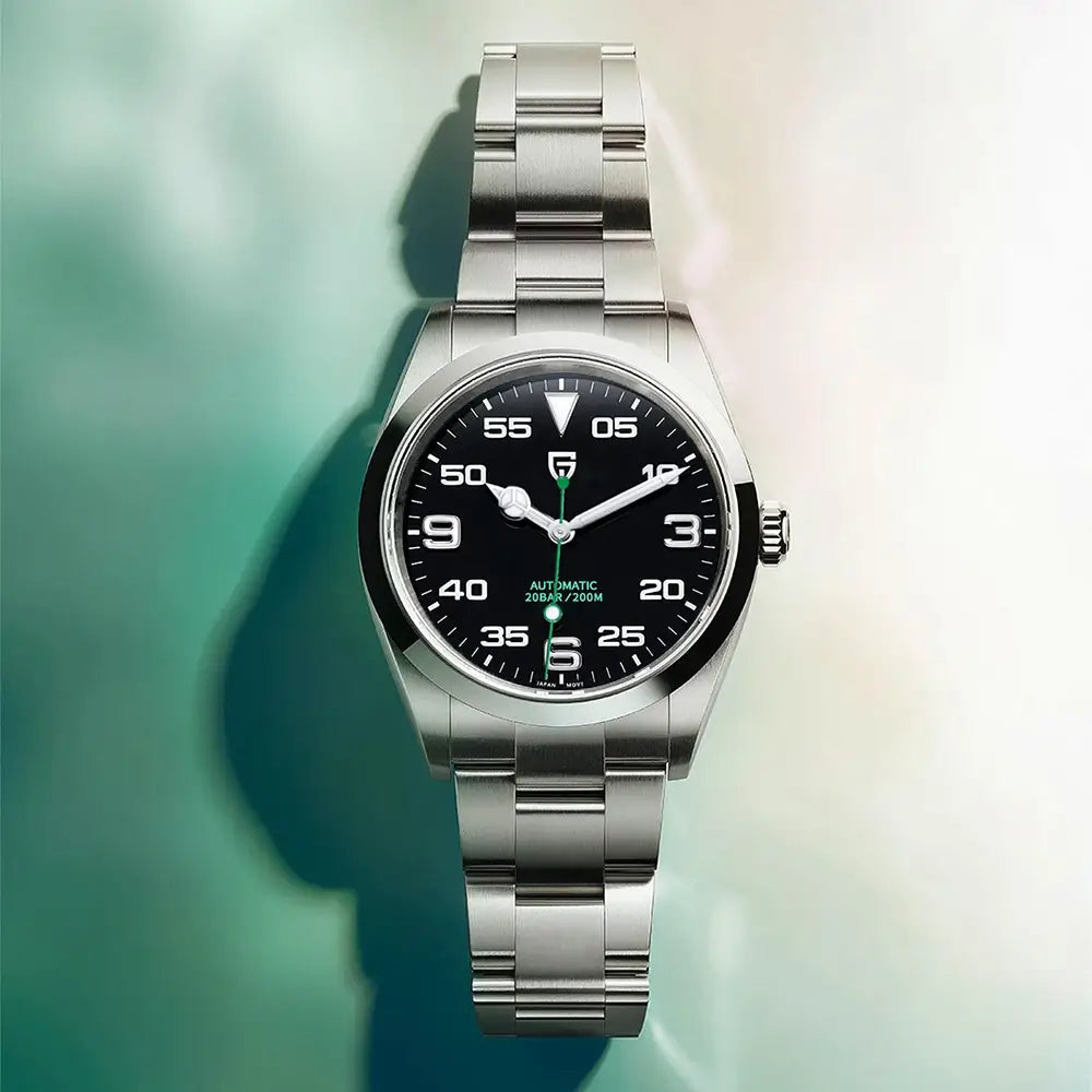 Montre mécanique automatique homme, boîtier acier 316L et verre saphir