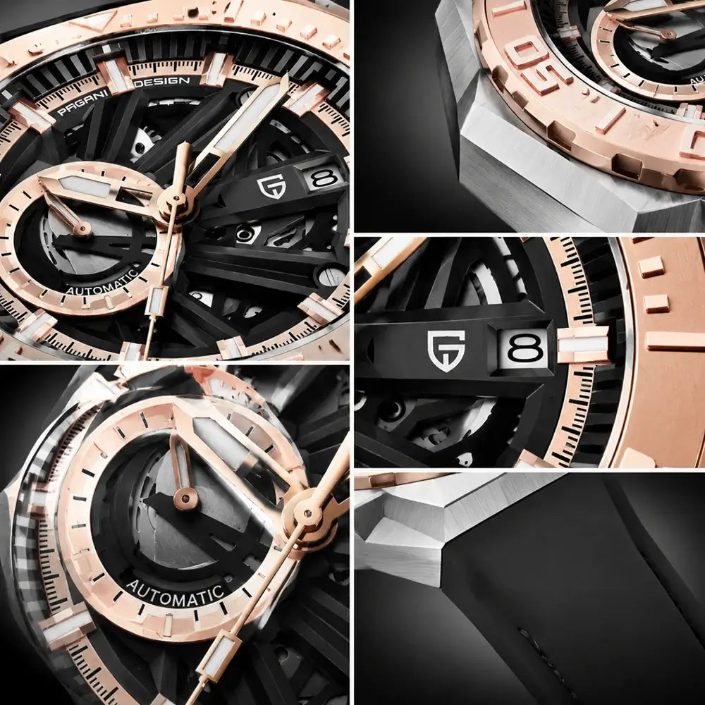 montre automatique bracelet cuir robuste
