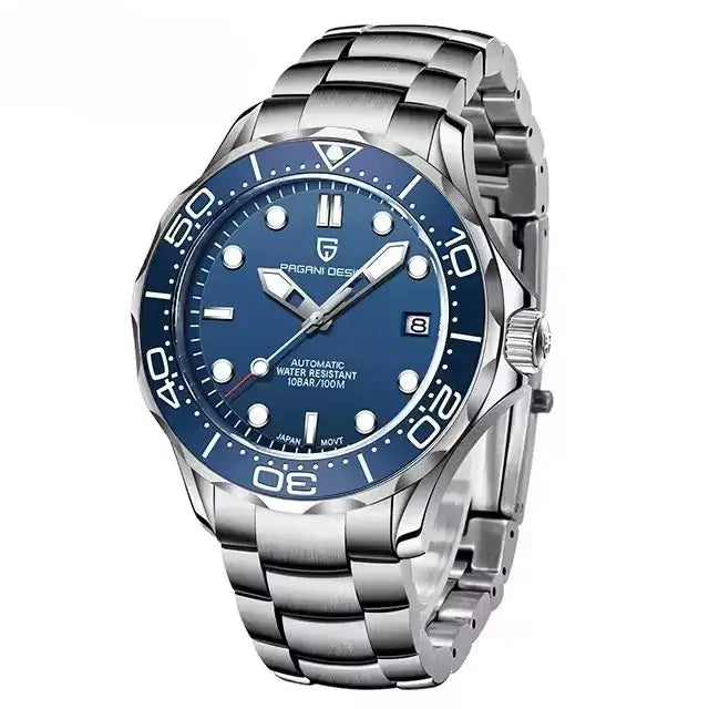 Montre mécanique homme bracelet acier
