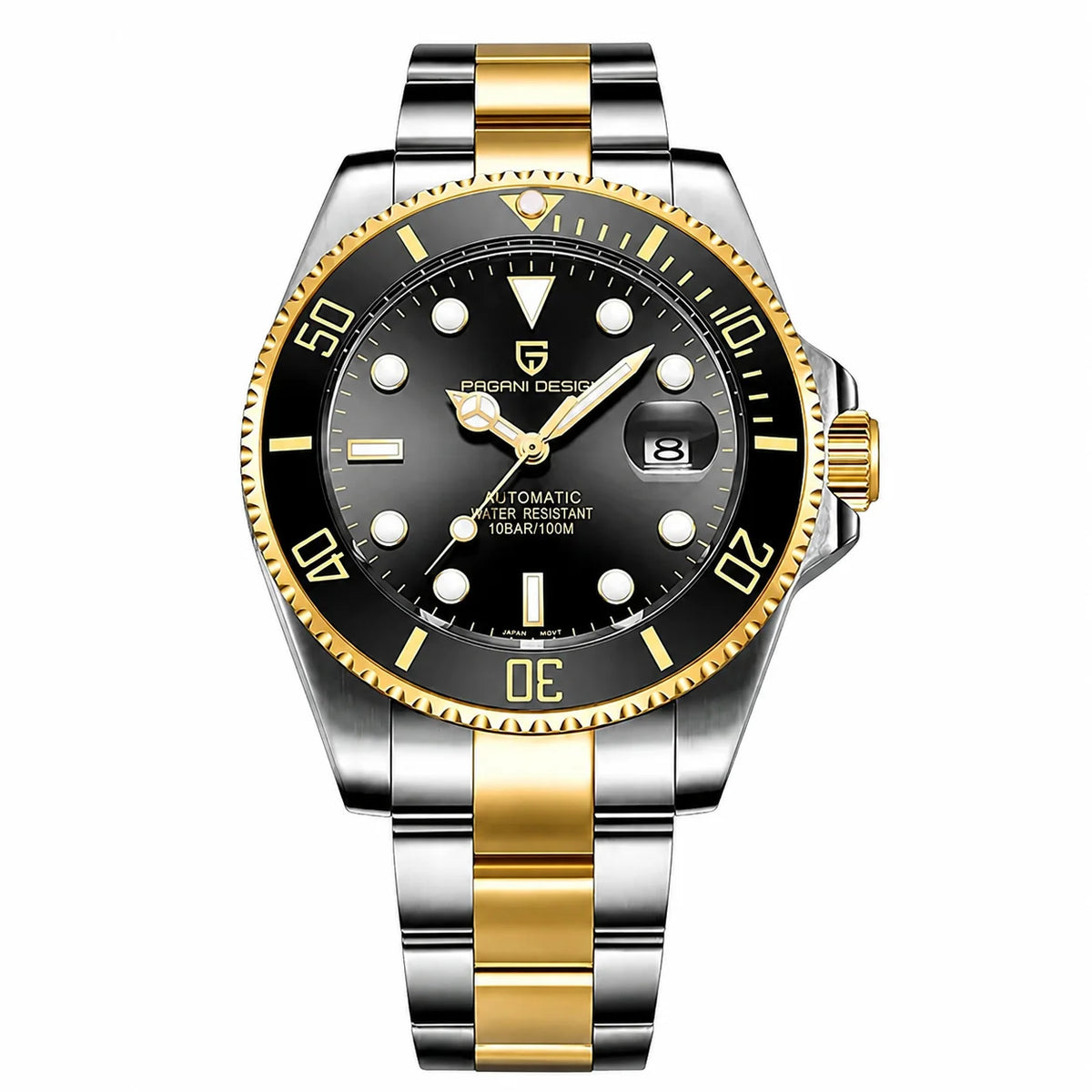 Montre mécanique automatique homme acier inoxydable 40 mm
