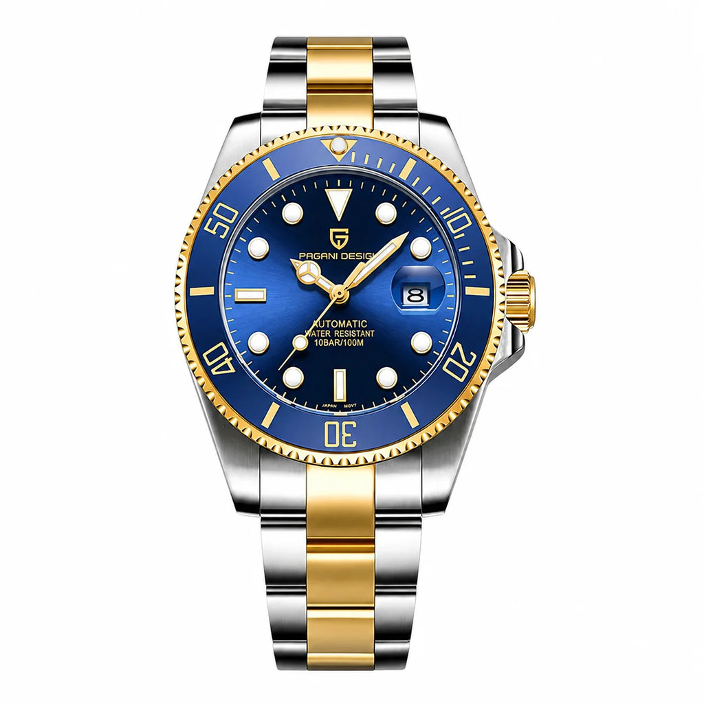 Montre de plongée homme acier inoxydable avec date