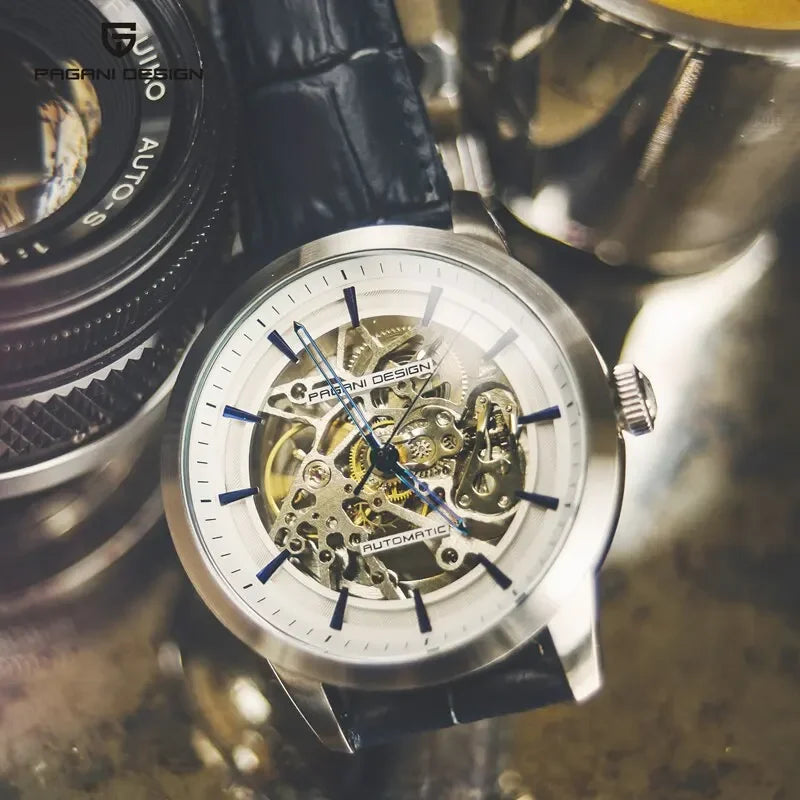 Montre mécanique homme bracelet cuir

