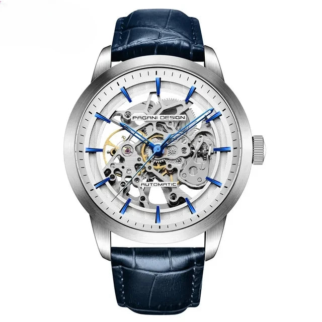 Montre homme squelette mécanique classique
