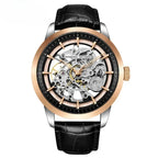 Montre homme squelette bracelet cuir

