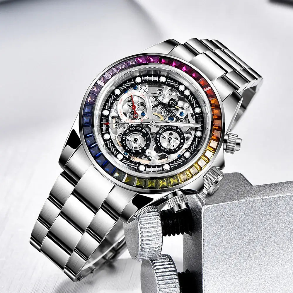 montre automatique acier inoxydable