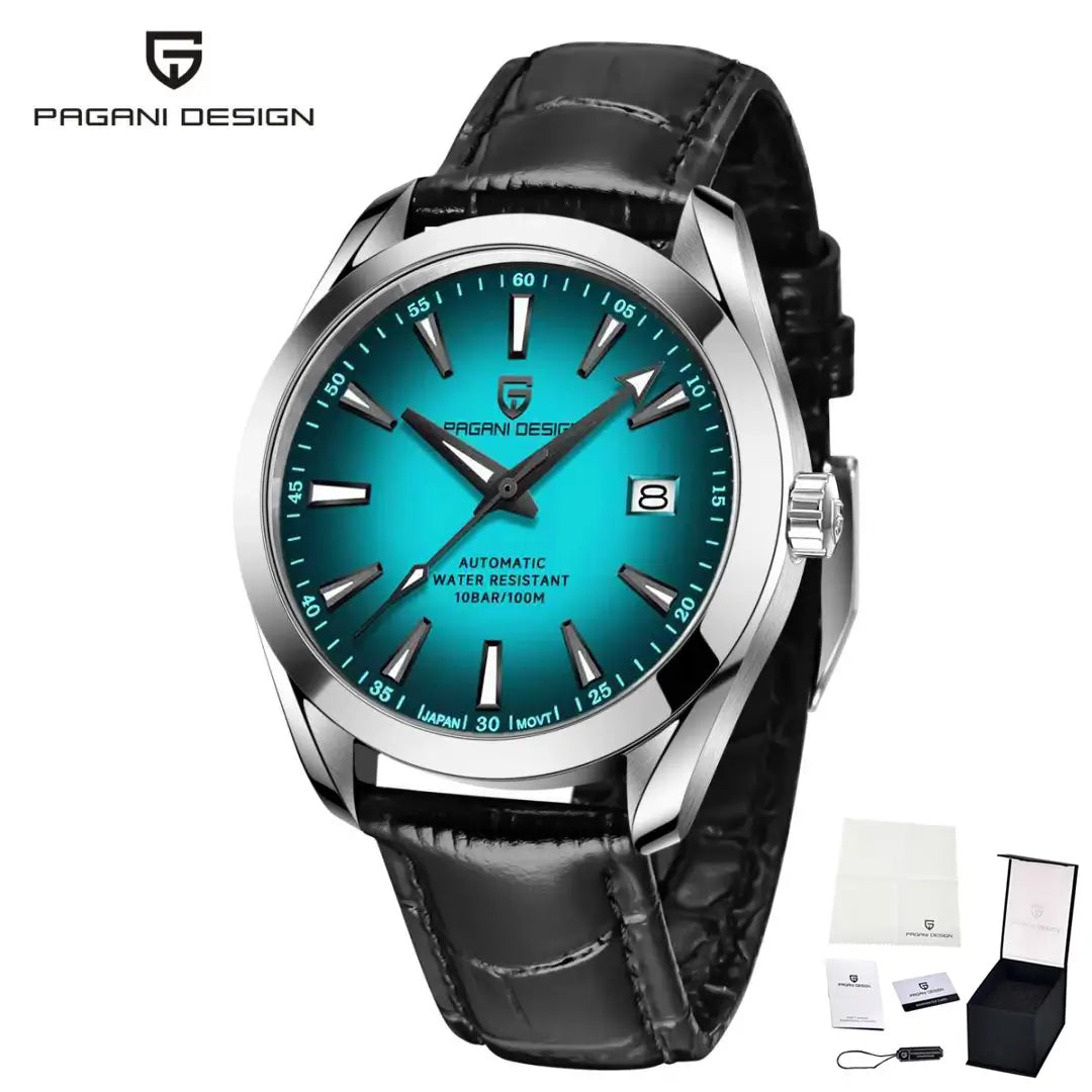 montre acier inoxydable homme automatique cadran lumineux calendrier complet style premium
