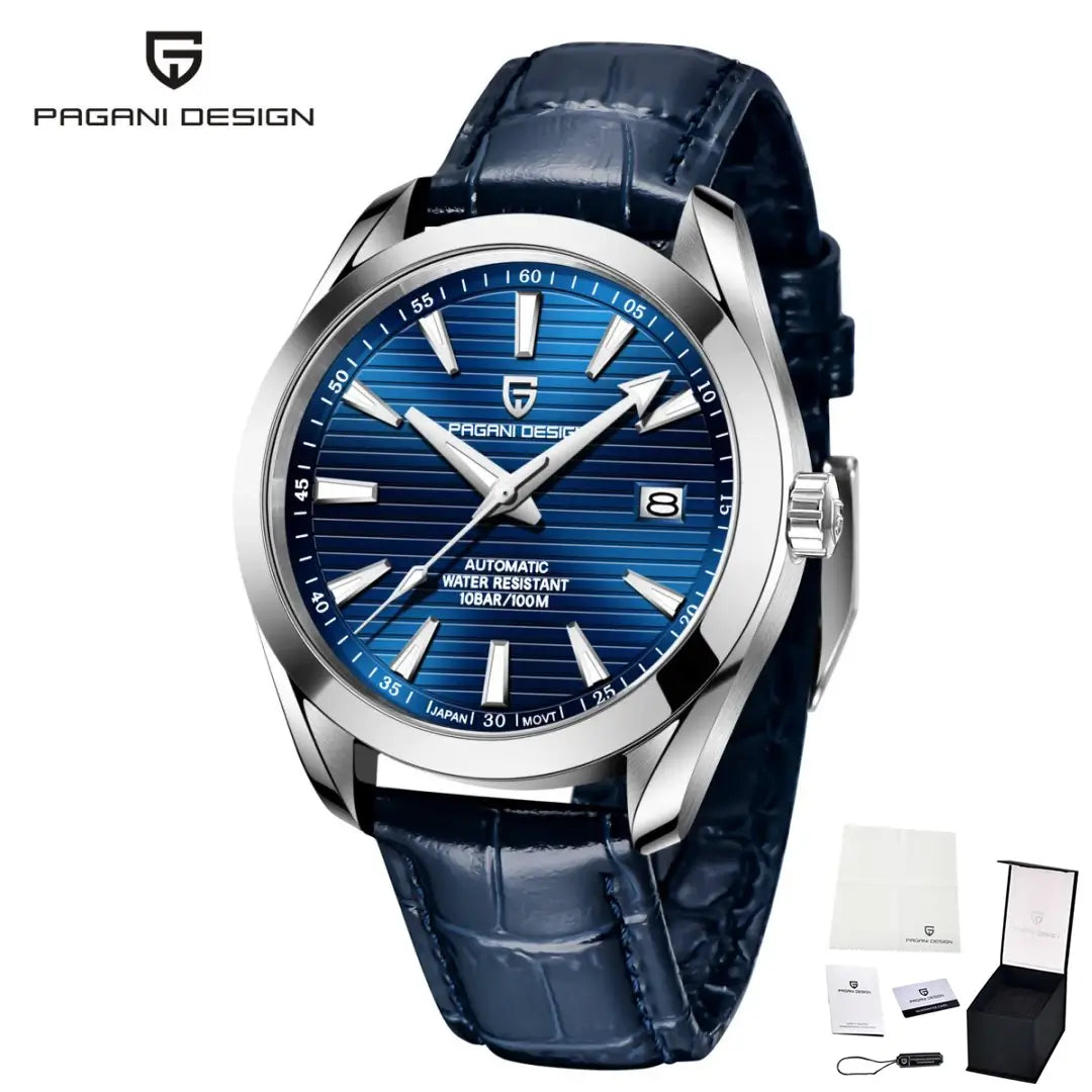 montre mécanique automatique homme haut de gamme bracelet acier design moderne élégant