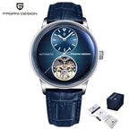 Montre automatique de luxe pour homme avec bracelet cuir et style sophistiqué