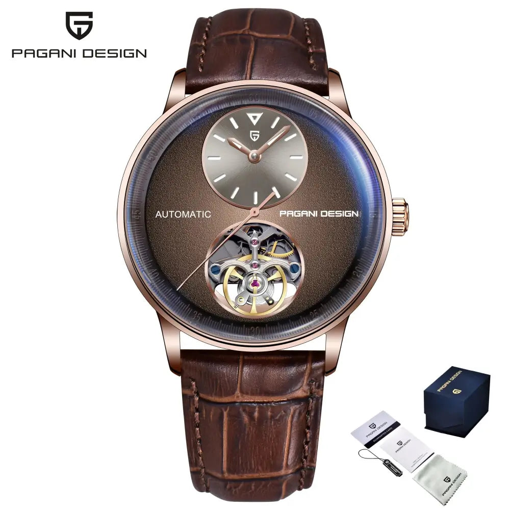 Montre mécanique homme Héritage Souverain en acier inoxydable avec bracelet cuir premium