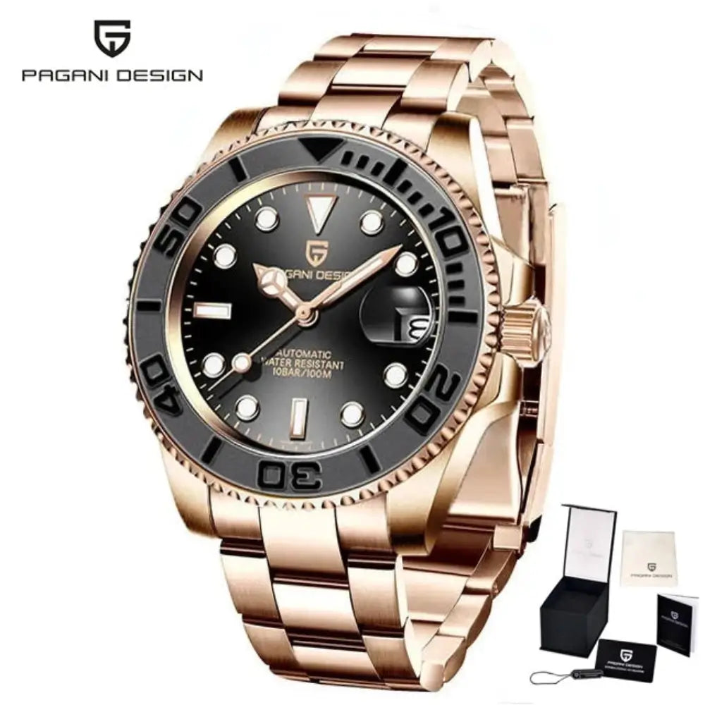 montre homme automatique élégante inspirée des montres de plongée professionnelles