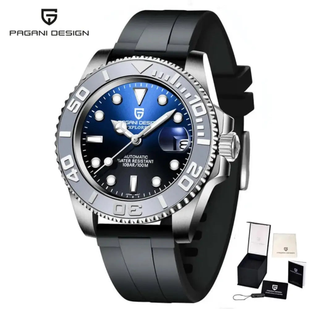 montre plongeuse automatique homme lunette céramique verre saphir haute résistance