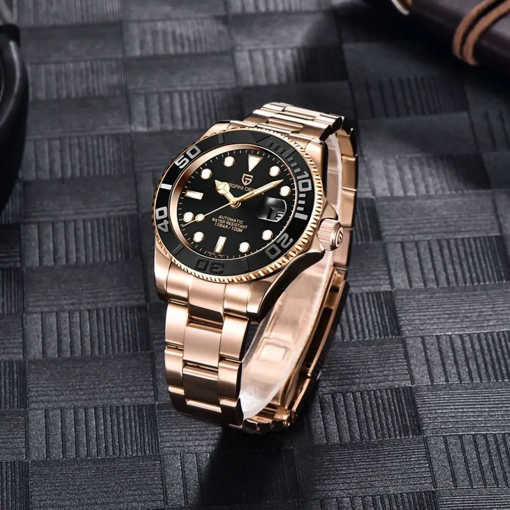 montre luxe homme automatique acier inoxydable style plongée moderne et raffiné