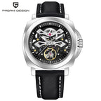 Montre squelette automatique avec mécanisme apparent en acier inoxydable