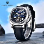 Montre premium avec cadran ouvert et finitions haut de gamme