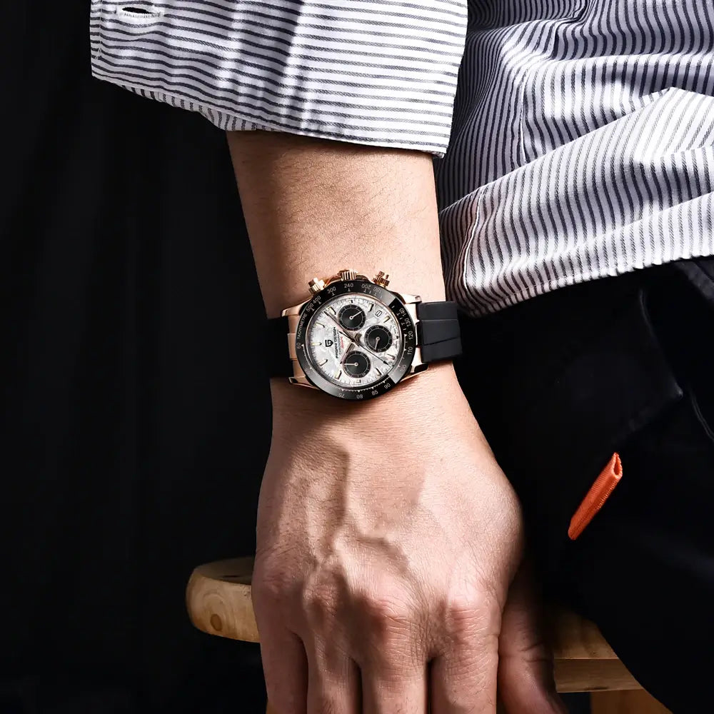 montre chronographe Astralis Meteor quartz Seiko VK63 cadran météorite verre saphir homme luxe