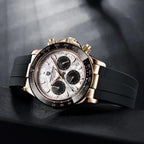 montre homme luxe sportif verre saphir chronographe Seiko bracelet silicone durable