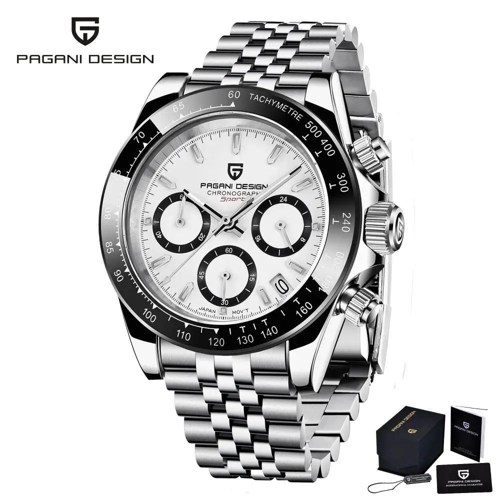 montre quartz chronographe luxe homme résistante à l’eau 100 mètres design premium