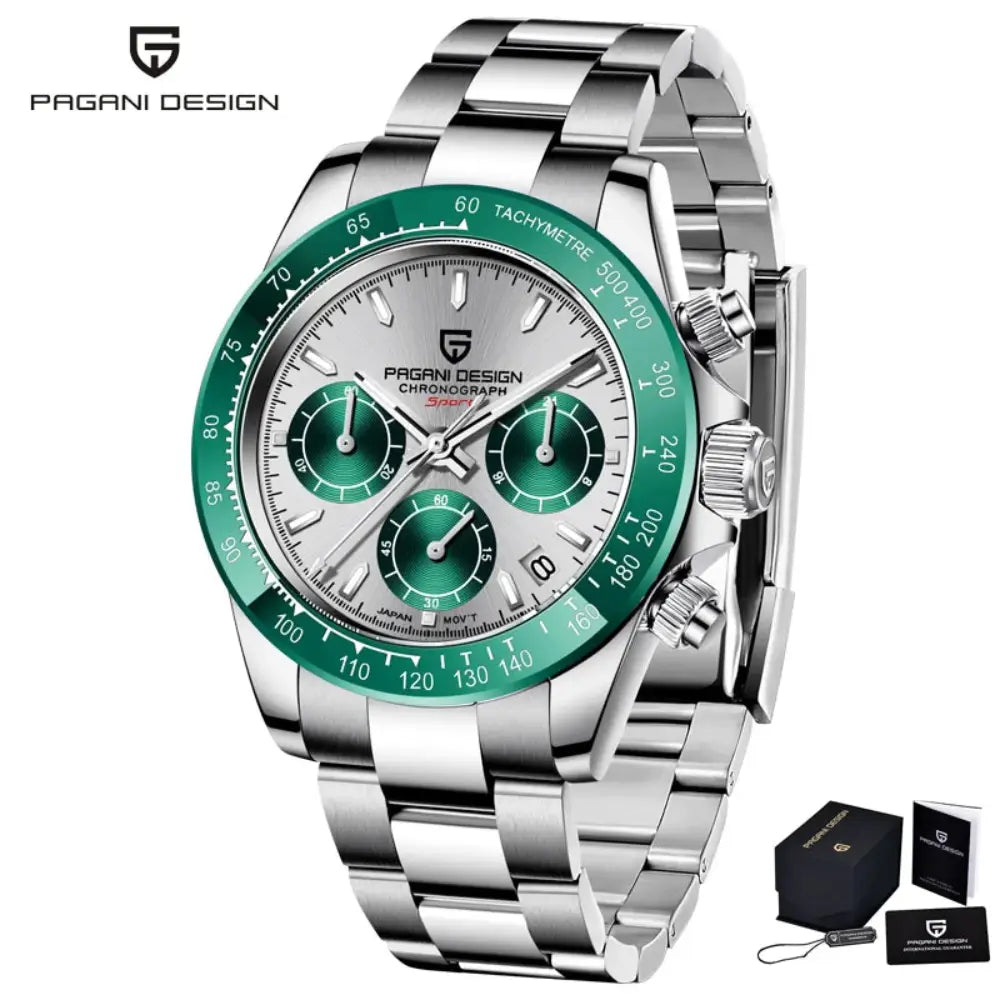 montre homme luxe sportif verre saphir chronographe Seiko bracelet silicone durable