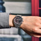 Détail du cadran chronographe avec sous-compteurs sportifs