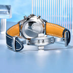 Montre homme élégante avec chronographe et bracelet cuir PU