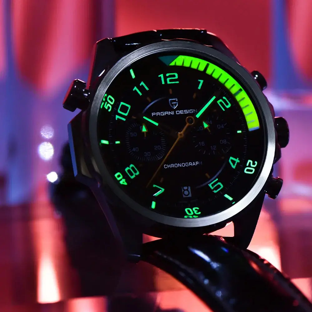 Montre sport luxe avec cadran à chiffres arabes