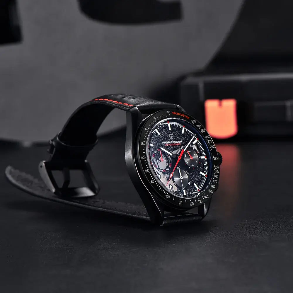 Montre homme inspirée des chronographes automobiles classiques