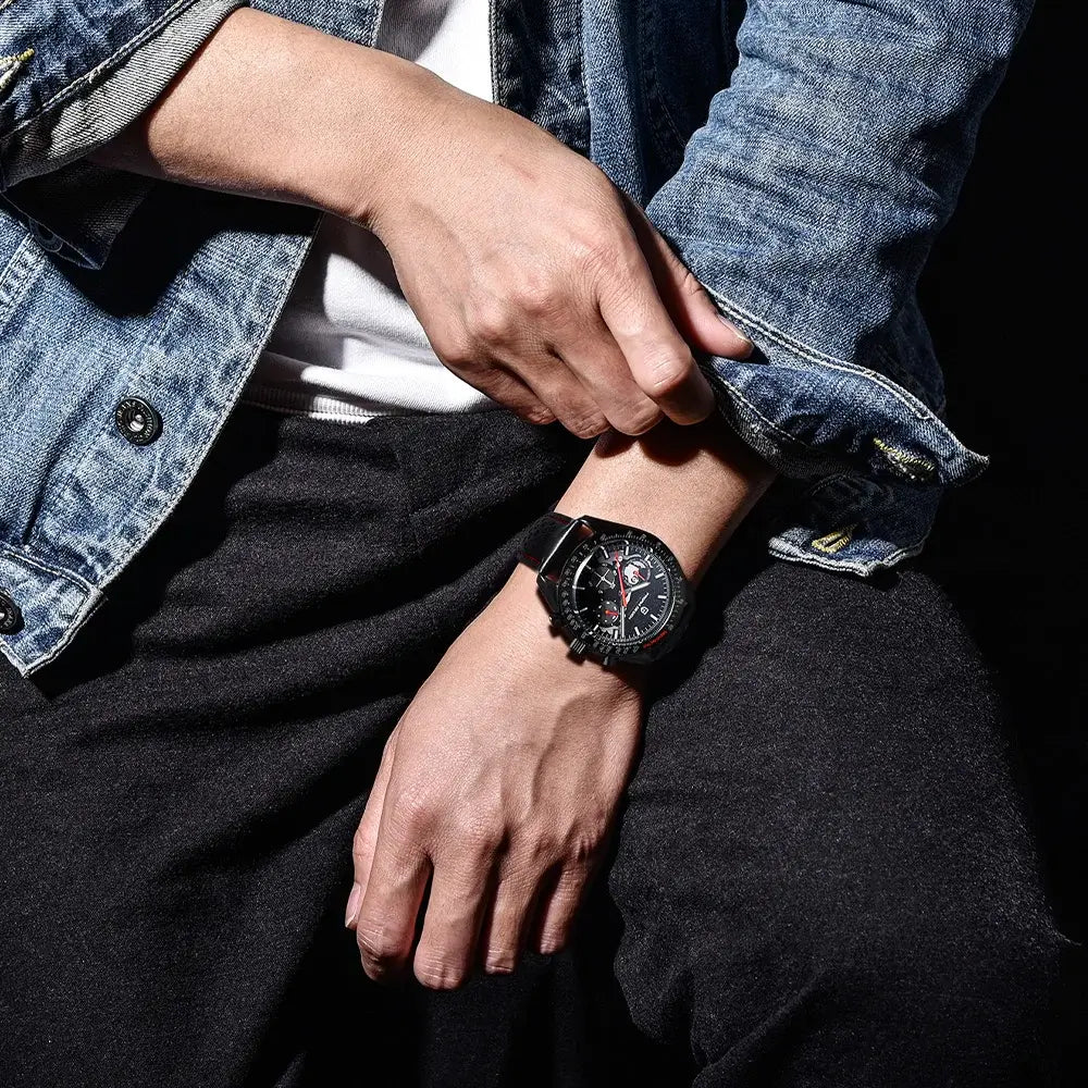 Montre chronographe moderne avec design puissant et raffiné
