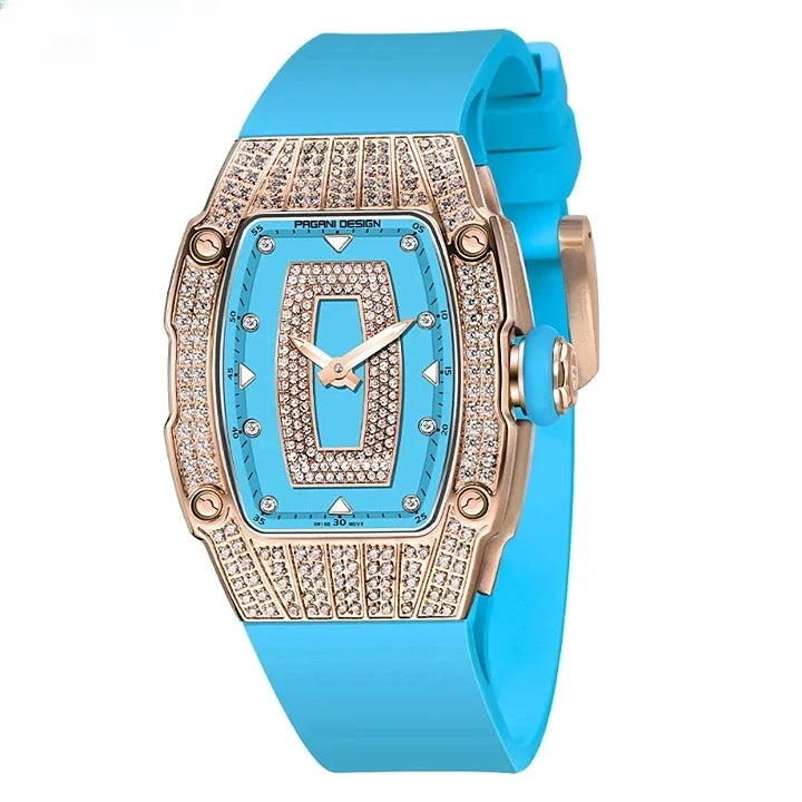 Montre femme avec mouvement Quartz suisse haute précision et bracelet en silicone